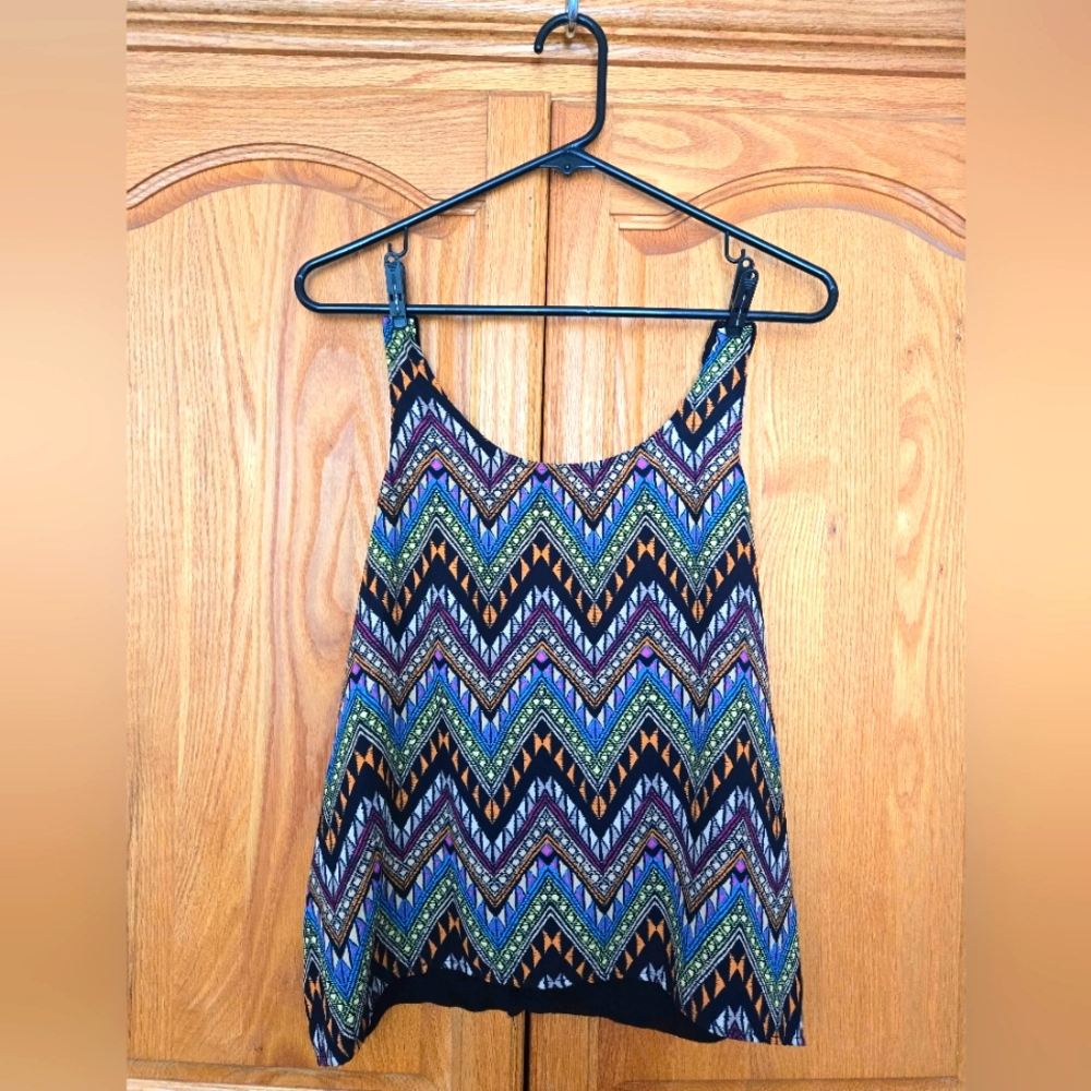 Colorful, unique strappy & flowy tank top. Forever 21, size small